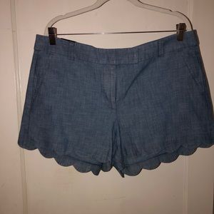J. Crew 4 in. inseam scalloped hem shorts